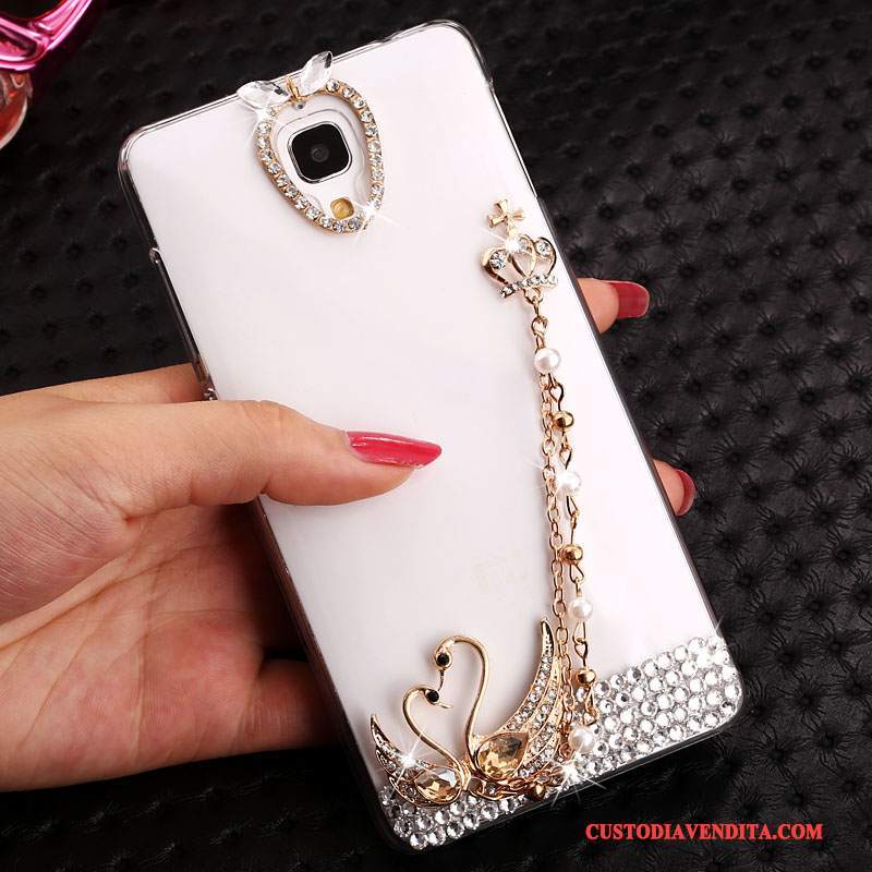 Custodia Mi 4 Cartone Animato Tendenza Bianco, Cover Mi 4 Strass Trasparente Piccola