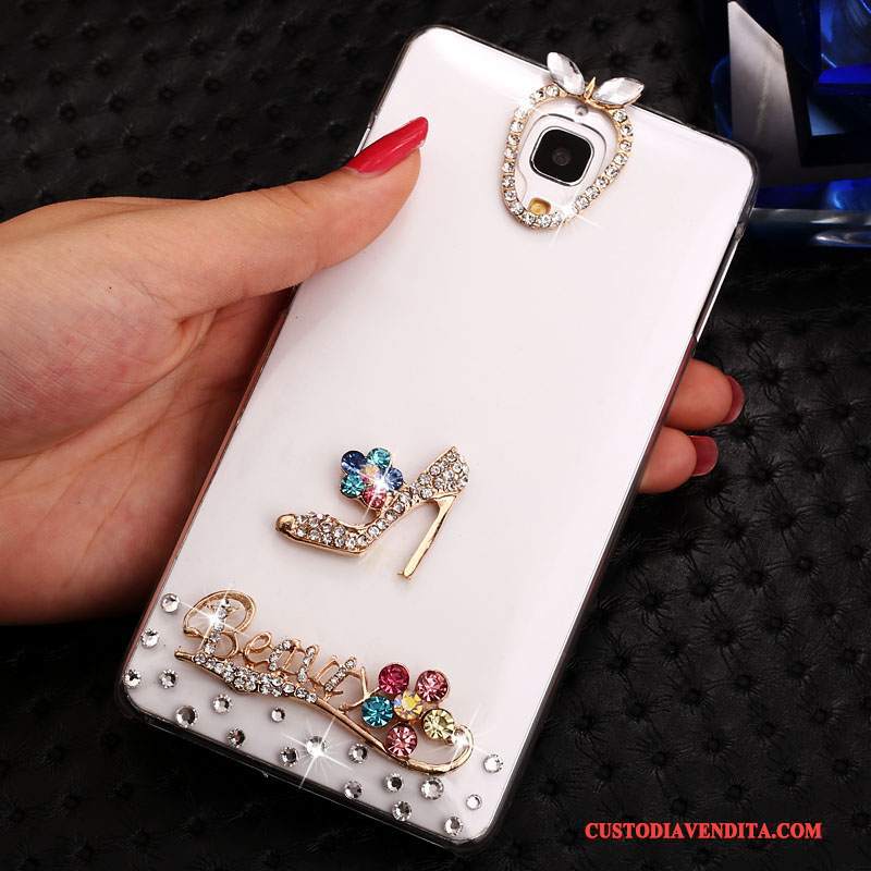 Custodia Mi 4 Cartone Animato Tendenza Bianco, Cover Mi 4 Strass Trasparente Piccola