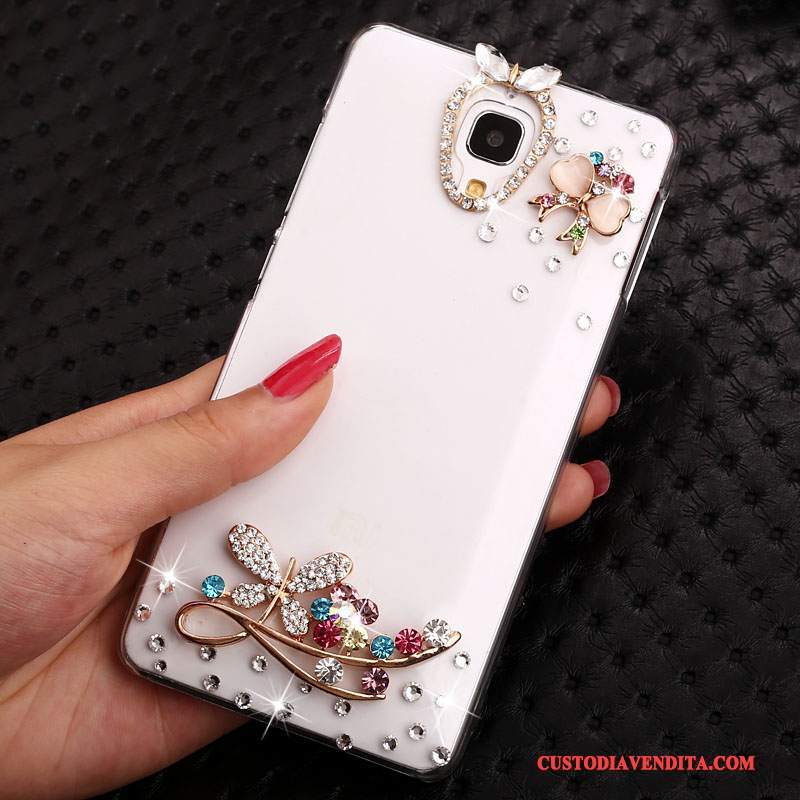 Custodia Mi 4 Cartone Animato Tendenza Bianco, Cover Mi 4 Strass Trasparente Piccola