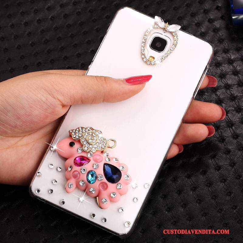 Custodia Mi 4 Cartone Animato Tendenza Bianco, Cover Mi 4 Strass Trasparente Piccola