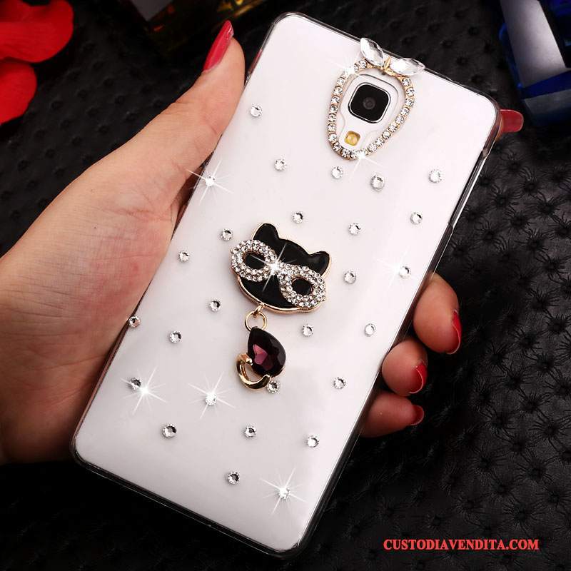 Custodia Mi 4 Cartone Animato Tendenza Bianco, Cover Mi 4 Strass Trasparente Piccola