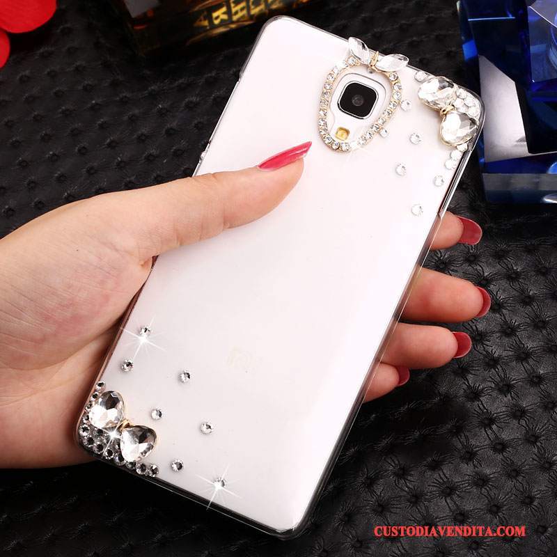 Custodia Mi 4 Cartone Animato Tendenza Bianco, Cover Mi 4 Strass Trasparente Piccola