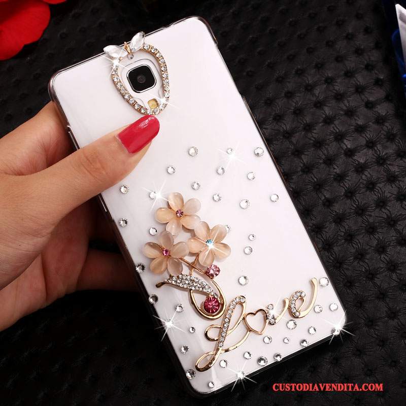 Custodia Mi 4 Cartone Animato Tendenza Bianco, Cover Mi 4 Strass Trasparente Piccola