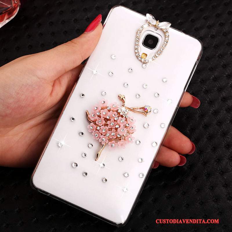 Custodia Mi 4 Cartone Animato Tendenza Bianco, Cover Mi 4 Strass Trasparente Piccola