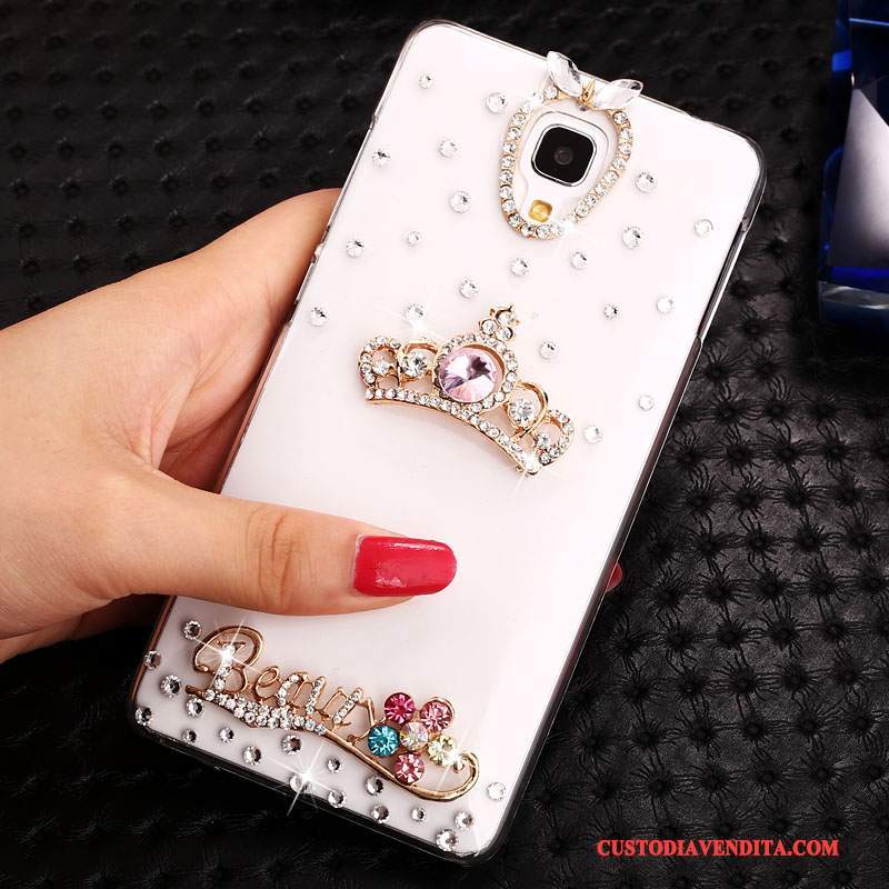 Custodia Mi 4 Cartone Animato Tendenza Bianco, Cover Mi 4 Strass Trasparente Piccola