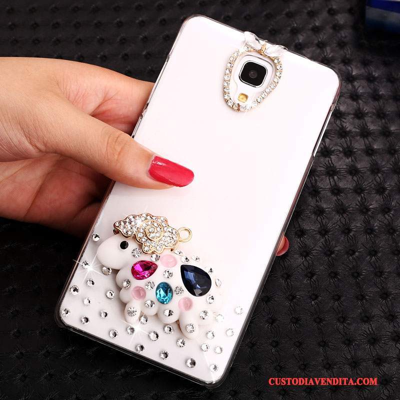 Custodia Mi 4 Cartone Animato Tendenza Bianco, Cover Mi 4 Strass Trasparente Piccola