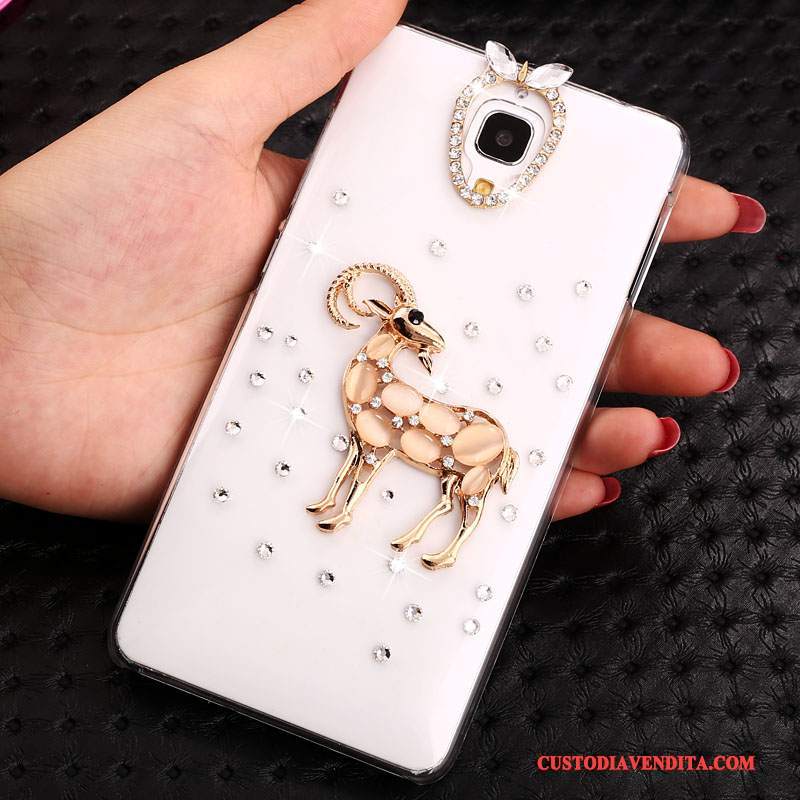 Custodia Mi 4 Cartone Animato Tendenza Bianco, Cover Mi 4 Strass Trasparente Piccola