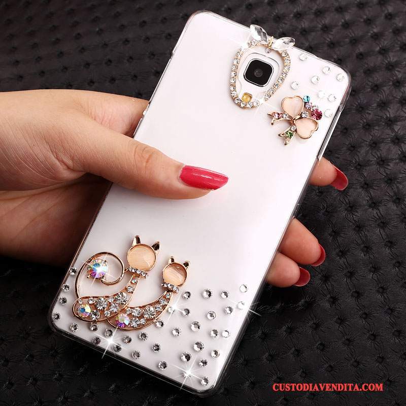 Custodia Mi 4 Cartone Animato Tendenza Bianco, Cover Mi 4 Strass Trasparente Piccola