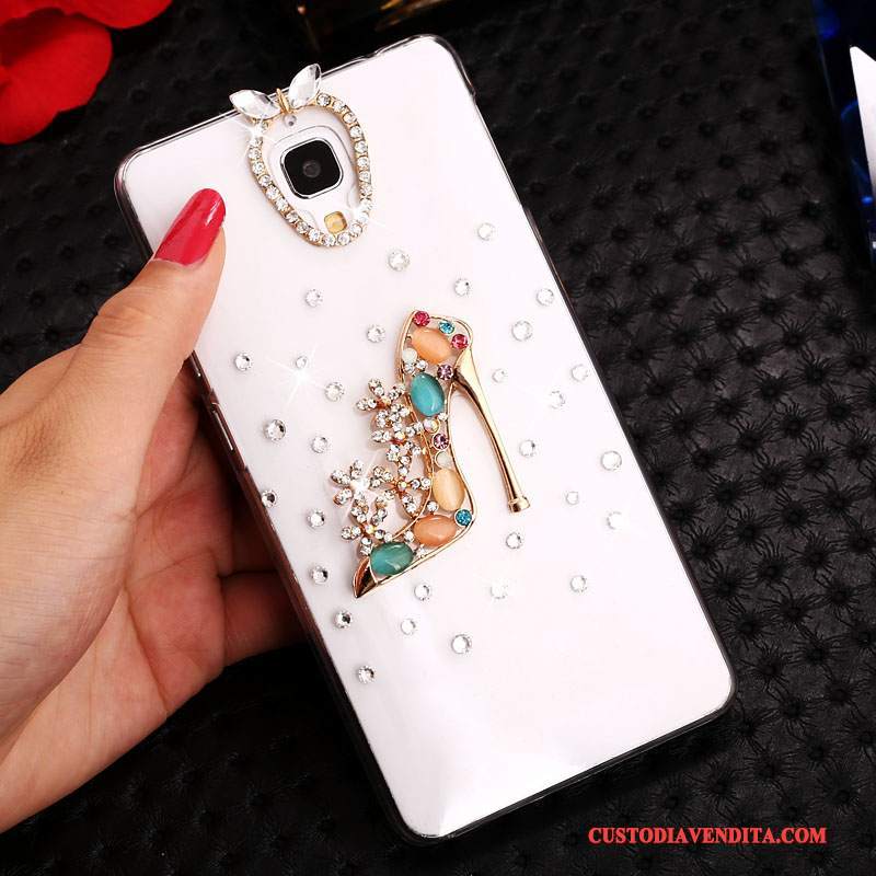 Custodia Mi 4 Cartone Animato Tendenza Bianco, Cover Mi 4 Strass Trasparente Piccola