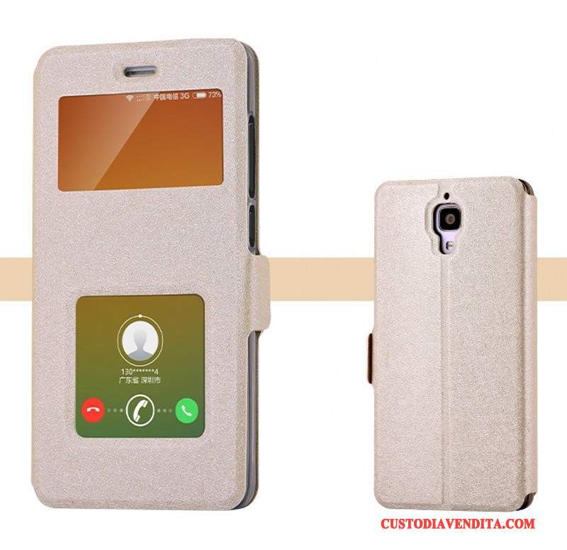 Custodia Mi 4 Folio Anti-caduta Morbido, Cover Mi 4 Silicone Piccola Tendenza