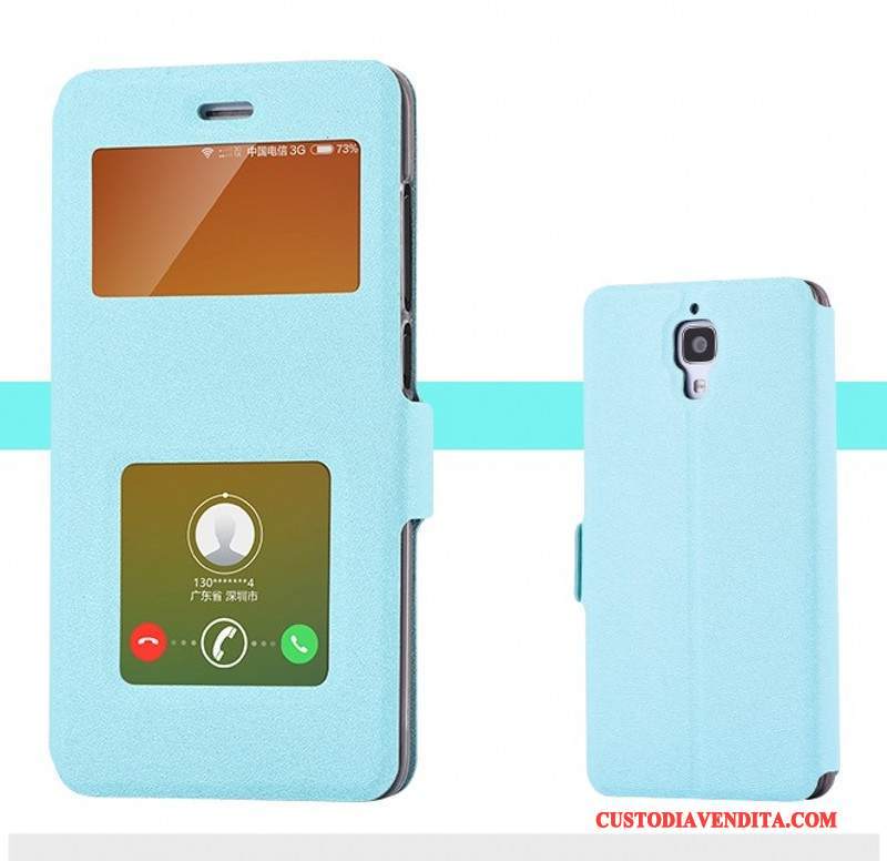 Custodia Mi 4 Folio Anti-caduta Morbido, Cover Mi 4 Silicone Piccola Tendenza