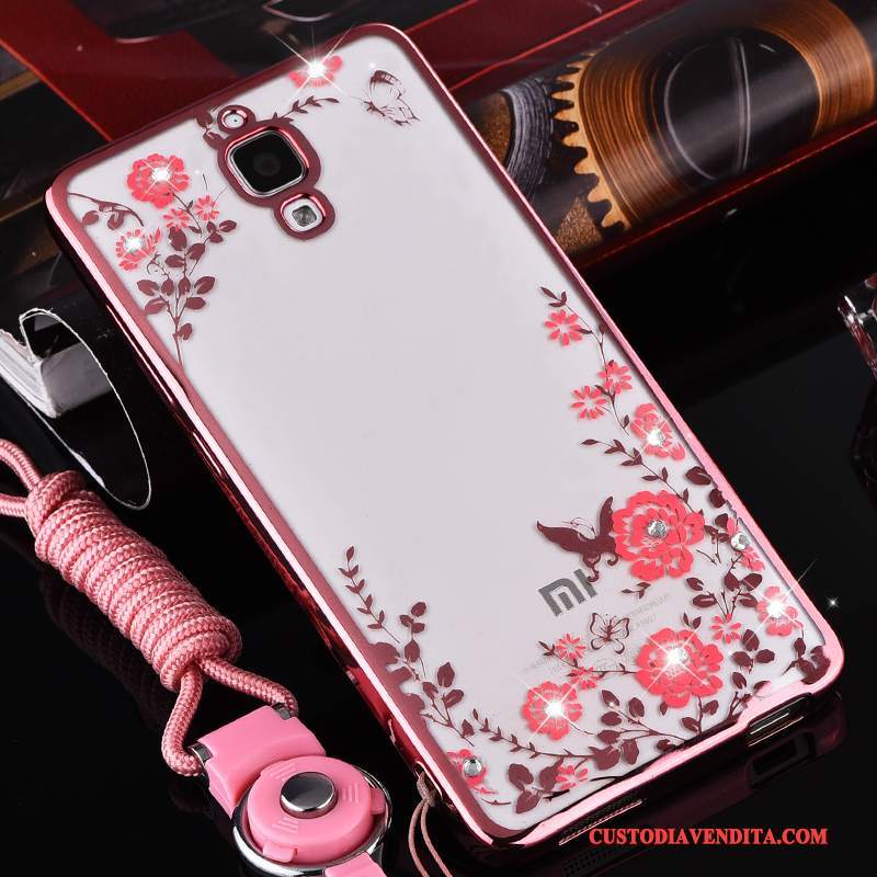 Custodia Mi 4 Silicone Ornamenti Appesi Trasparente, Cover Mi 4 Protezione Piccola Rosa