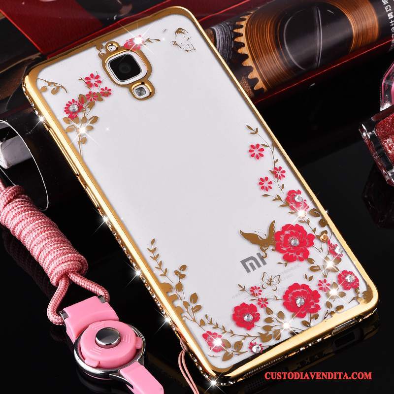 Custodia Mi 4 Silicone Ornamenti Appesi Trasparente, Cover Mi 4 Protezione Piccola Rosa