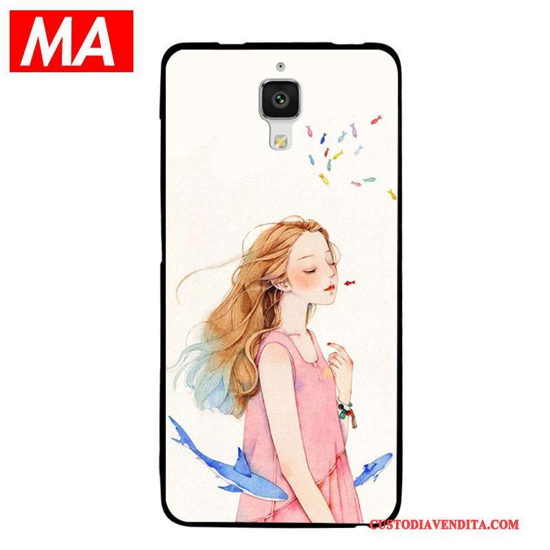 Custodia Mi 4 Silicone Piccola Rosso, Cover Mi 4 Moda Arte Di Personalità