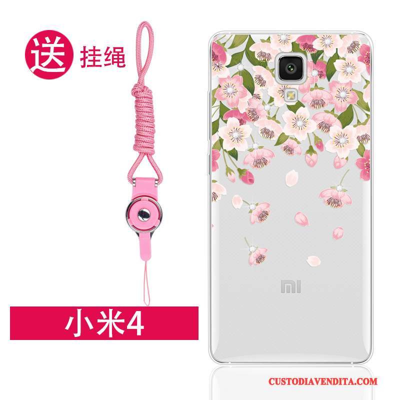 Custodia Mi 4 Strass Morbido Rosa, Cover Mi 4 Protezione Piccola Tendenza