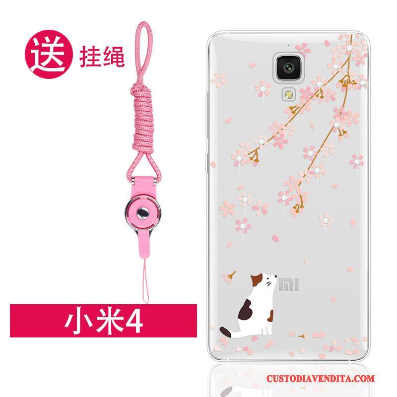 Custodia Mi 4 Strass Morbido Rosa, Cover Mi 4 Protezione Piccola Tendenza