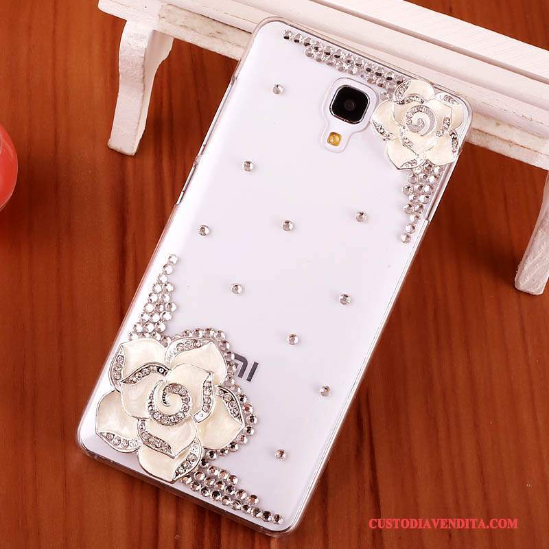 Custodia Mi 4 Strass Trasparentetelefono, Cover Mi 4 Protezione Oro Piccola