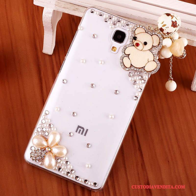 Custodia Mi 4 Strass Trasparentetelefono, Cover Mi 4 Protezione Oro Piccola