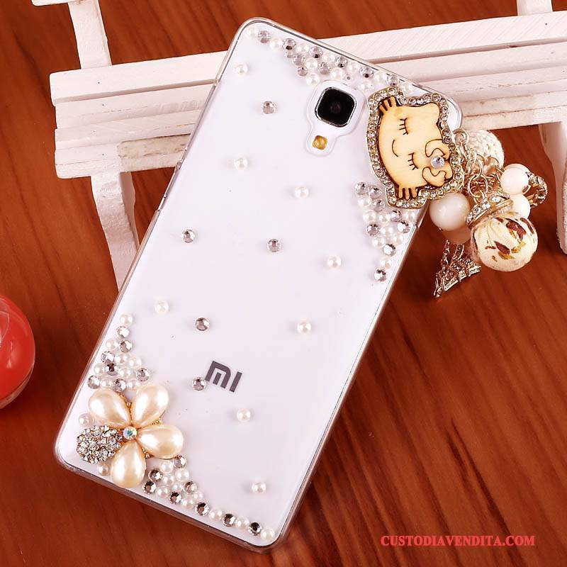 Custodia Mi 4 Strass Trasparentetelefono, Cover Mi 4 Protezione Oro Piccola