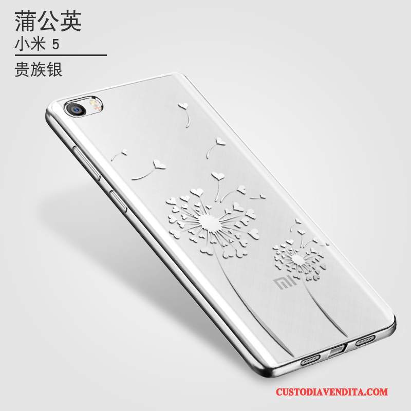 Custodia Mi 5 Silicone Telefono Sottile, Cover Mi 5 Protezione Oro Piccola