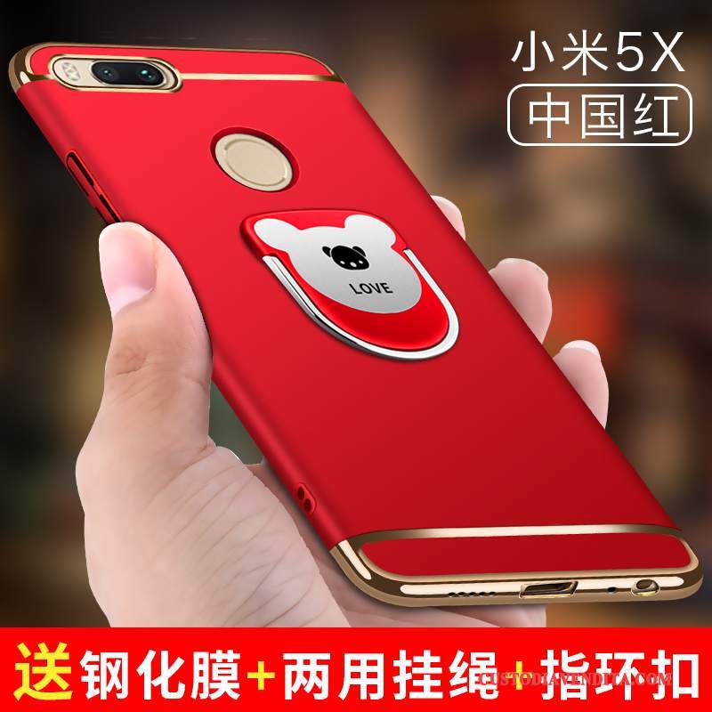 Custodia Mi 5x Protezione Supportotelefono, Cover Mi 5x Tendenza Rosso