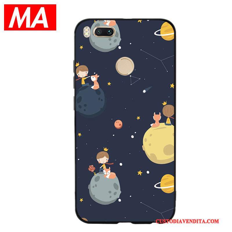 Custodia Mi 5x Silicone Astratto Morbido, Cover Mi 5x Cartone Animato Nerotelefono