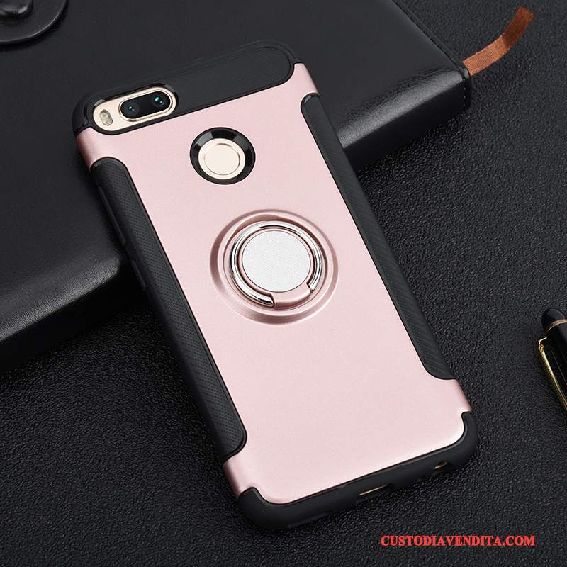 Custodia Mi 5x Silicone Magnetico Supporto, Cover Mi 5x Protezione Tendenza Oro