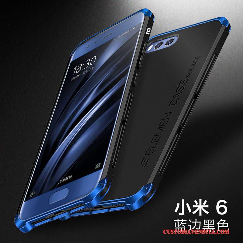 Custodia Mi 6 Silicone Metallo Blu, Cover Mi 6 Protezione Tendenza Difficile