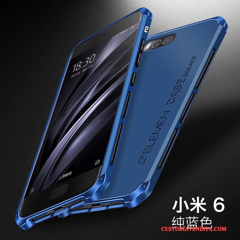 Custodia Mi 6 Silicone Metallo Blu, Cover Mi 6 Protezione Tendenza Difficile