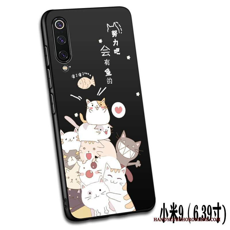 Custodia Mi 9 Creativo Piccolatelefono, Cover Mi 9 Silicone Morbido Nero