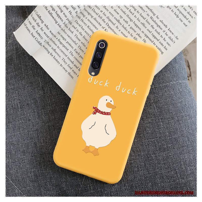 Custodia Mi 9 Lite Cartone Animato Amanti Giallo, Cover Mi 9 Lite Creativo Morbido Bello