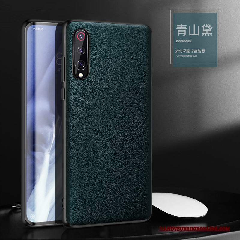 Custodia Mi 9 Lite Pelle High End Verde, Cover Mi 9 Lite Protezione Affari Morbido