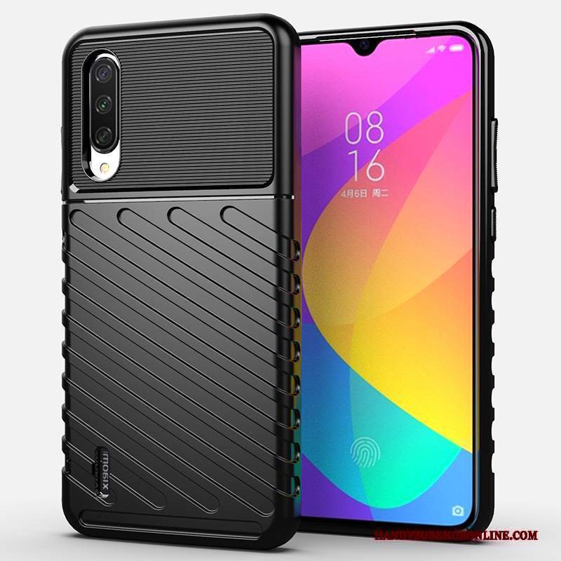 Custodia Mi 9 Lite Silicone Piccola Pellicola Protettiva, Cover Mi 9 Lite Protezione Nero Tre Difese