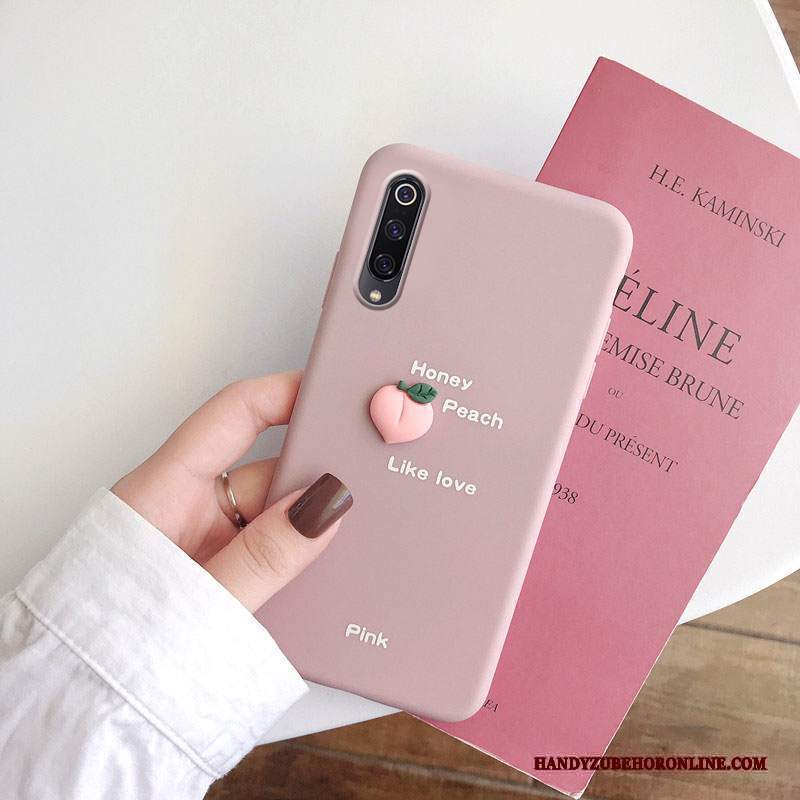 Custodia Mi 9 Lite Silicone Rosa Frutta, Cover Mi 9 Lite Creativo Mini Gioventù