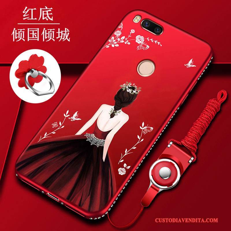 Custodia Mi A1 Creativo Tutto Incluso Ornamenti Appesi, Cover Mi A1 Protezione Rosso Di Personalità