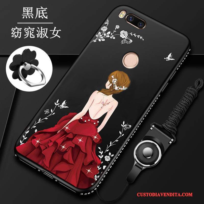 Custodia Mi A1 Creativo Tutto Incluso Ornamenti Appesi, Cover Mi A1 Protezione Rosso Di Personalità