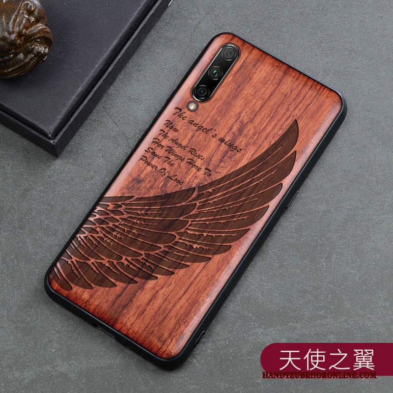 Custodia Mi A3 Legno Massello Scultura Nuovo, Cover Mi A3 Protezione Stile Cinesetelefono