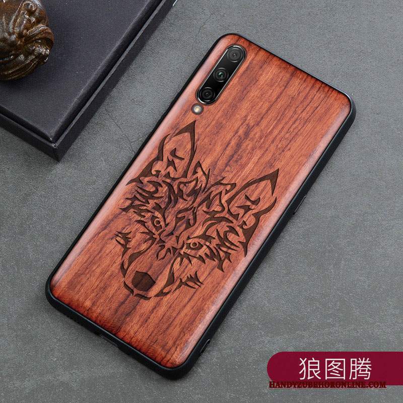 Custodia Mi A3 Legno Massello Scultura Nuovo, Cover Mi A3 Protezione Stile Cinesetelefono