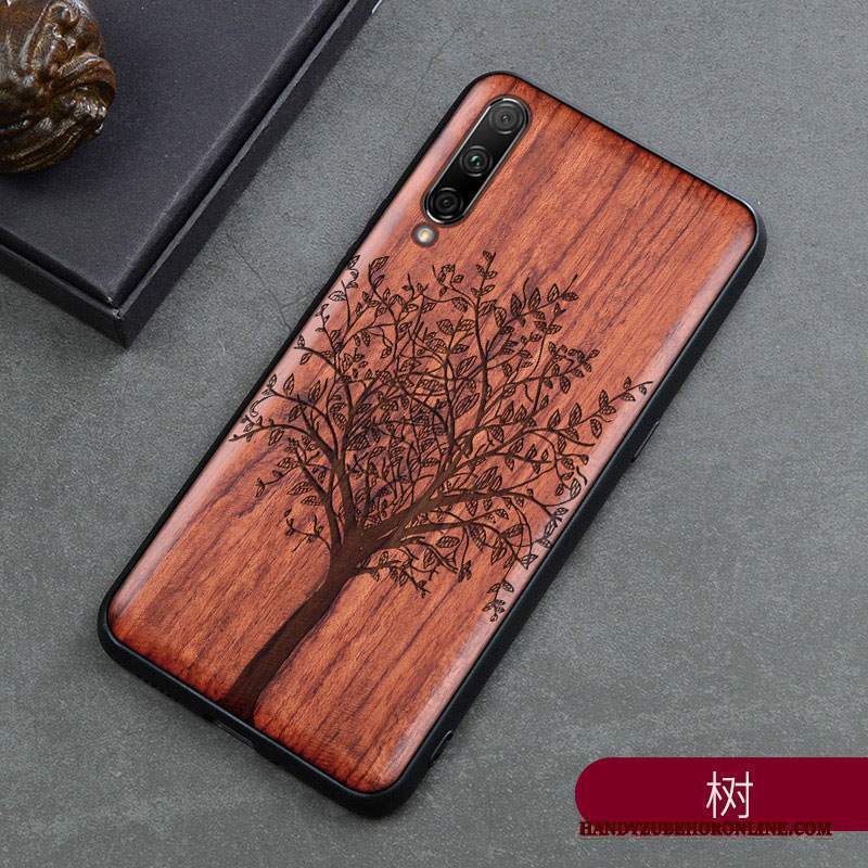 Custodia Mi A3 Legno Massello Scultura Nuovo, Cover Mi A3 Protezione Stile Cinesetelefono