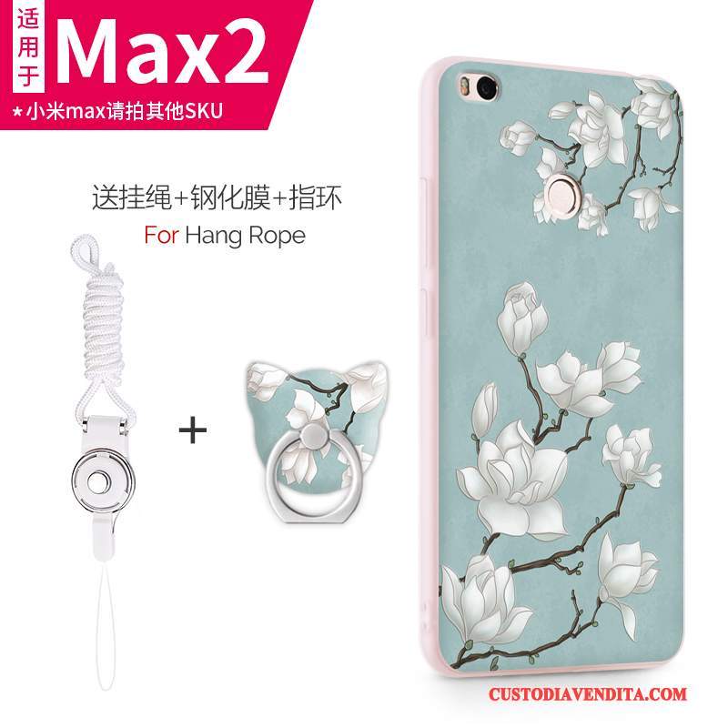 Custodia Mi Max 2 Creativo Piccola Blu Chiaro, Cover Mi Max 2 Silicone Telefono Macchiati