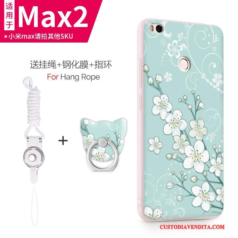 Custodia Mi Max 2 Creativo Piccola Blu Chiaro, Cover Mi Max 2 Silicone Telefono Macchiati