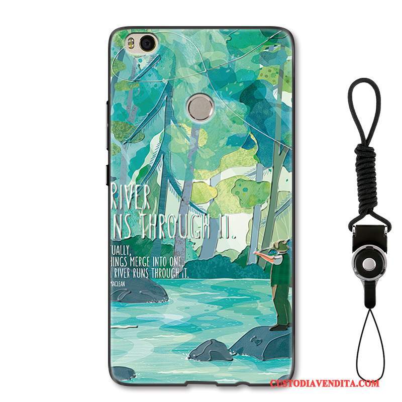 Custodia Mi Max 2 Moda Arte Verde, Cover Mi Max 2 Protezione Piccolatelefono