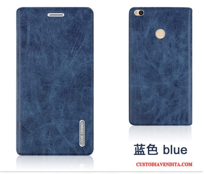 Custodia Mi Max 2 Pelle Telefono Porpora, Cover Mi Max 2 Protezione Coperchio Posteriore Piccola