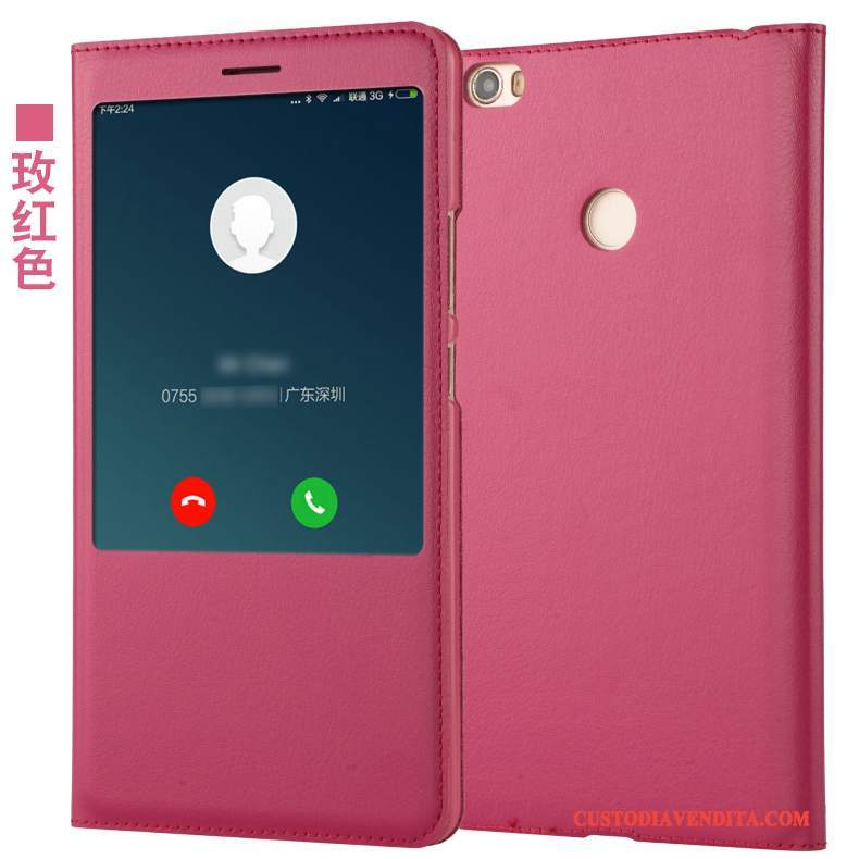 Custodia Mi Max 2 Protezione Piccola Rosa, Cover Mi Max 2 Folio Telefono