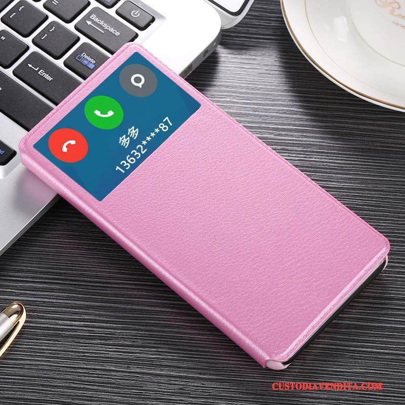 Custodia Mi Max 2 Protezione Telefono Rosa, Cover Mi Max 2 Folio Piccola Dormienza