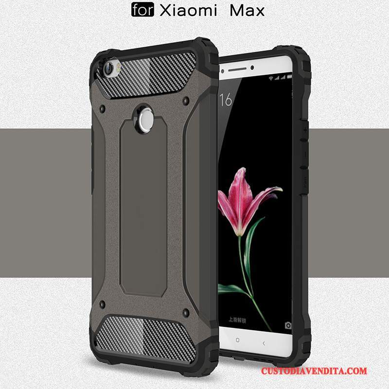 Custodia Mi Max 2 Silicone Argento Piccola, Cover Mi Max 2 Macchiatitelefono