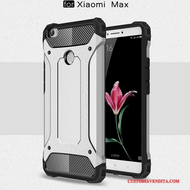 Custodia Mi Max 2 Silicone Argento Piccola, Cover Mi Max 2 Macchiatitelefono