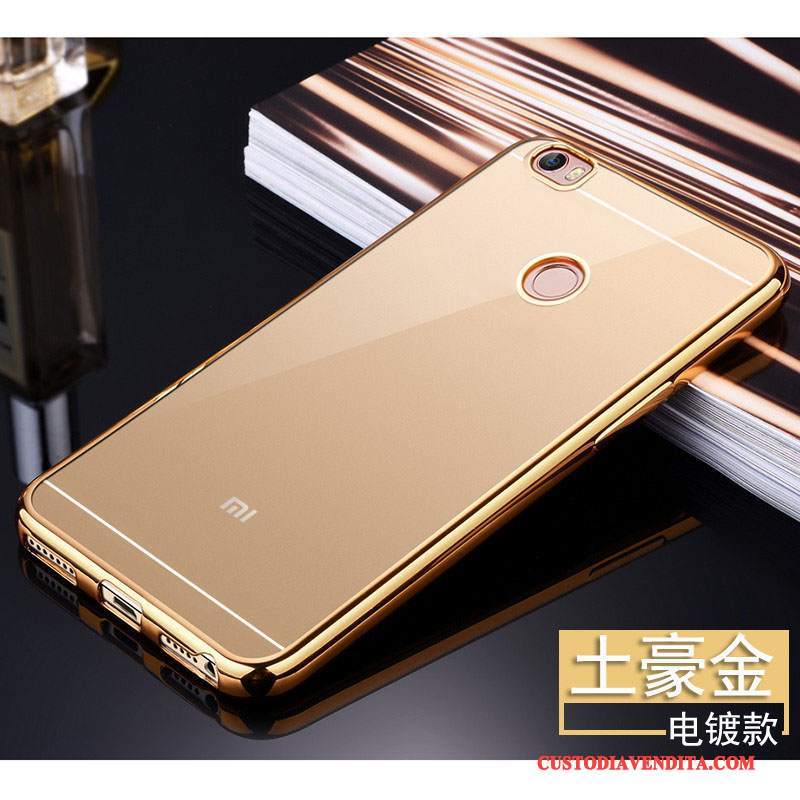 Custodia Mi Max 2 Silicone Morbido Trasparente, Cover Mi Max 2 Protezione Piccola Oro