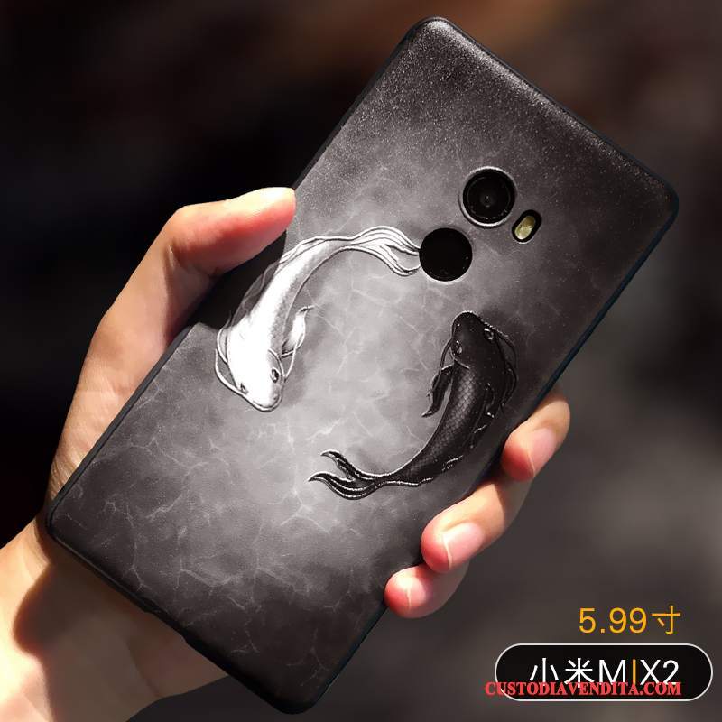 Custodia Mi Mix 2 Creativo Anti-cadutatelefono, Cover Mi Mix 2 Silicone Tutto Incluso Giallo