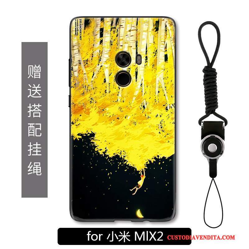 Custodia Mi Mix 2 Creativo Giallo Di Personalità, Cover Mi Mix 2 Goffratura Piccolatelefono